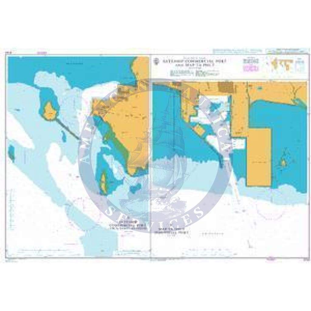 British Admiralty Nautical Chart 3724: Gulf of Thailand – Thailand, Sattahip Commercial Port and Map Ta Phut Industrial Port