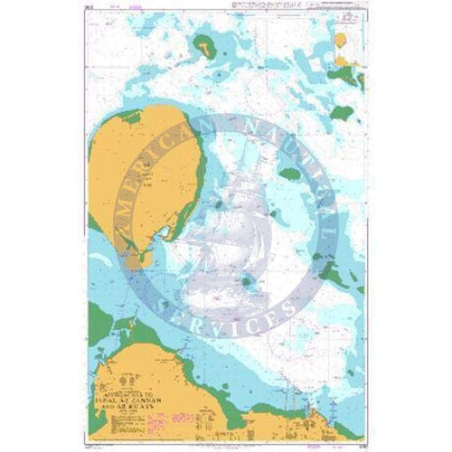 British Admiralty Nautical Chart 3780: Approaches to Jabal az Zannah ...
