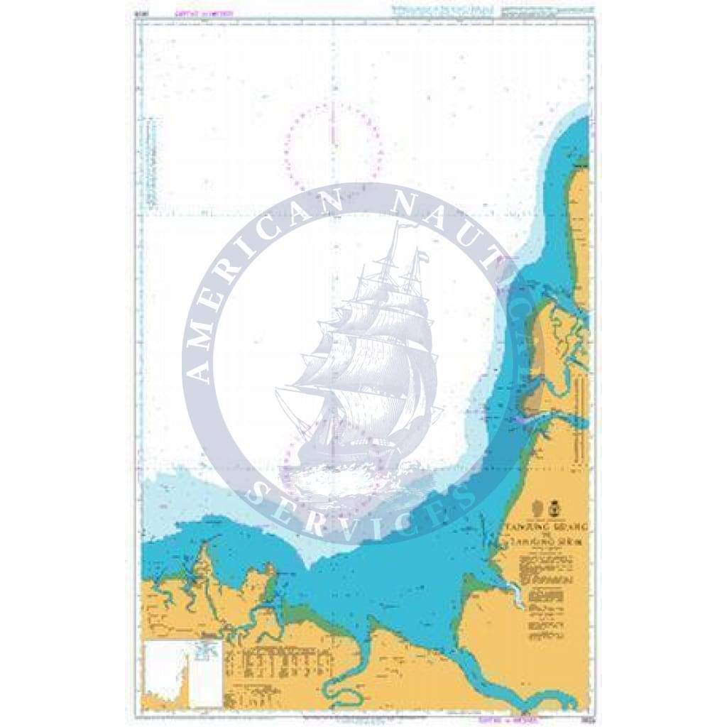 British Admiralty Nautical Chart 3835: Tanjung Sipang to Tanjung Sirik