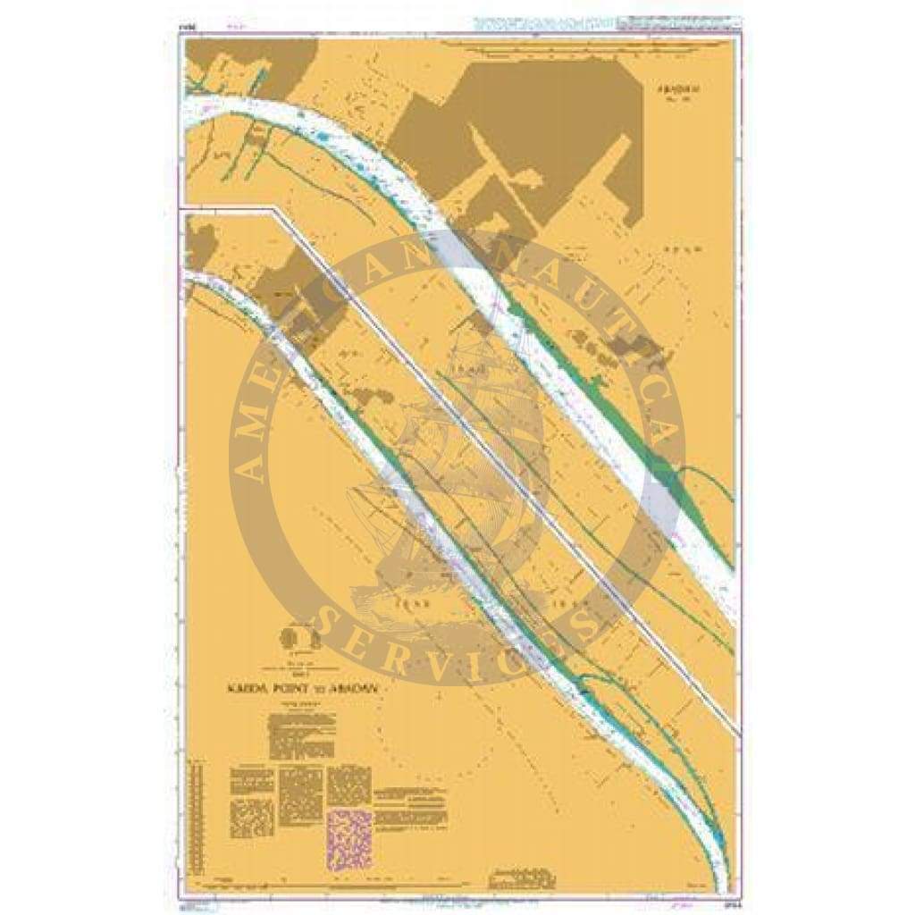 British Admiralty Nautical Chart 3844: Kabda Point to Abadan