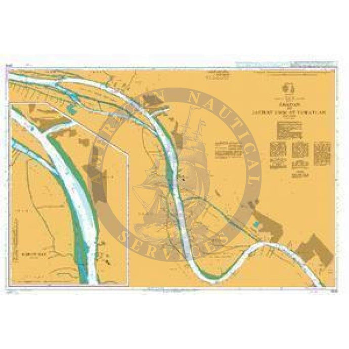 British Admiralty Nautical Chart 3845: Abadan to Jazirat Umm at Tuwaylah