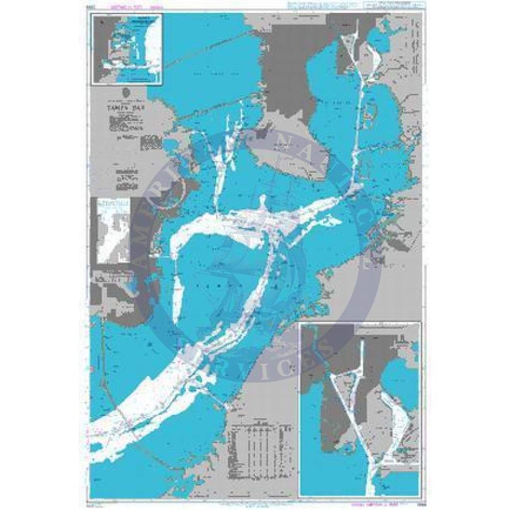 British Admiralty Nautical Chart 3848: Tampa Bay