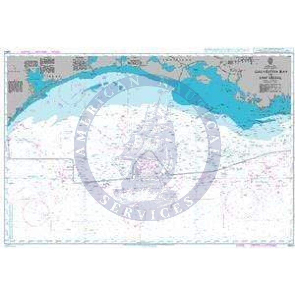 British Admiralty Nautical Chart 3850: Galveston Bay to Ship Shoal