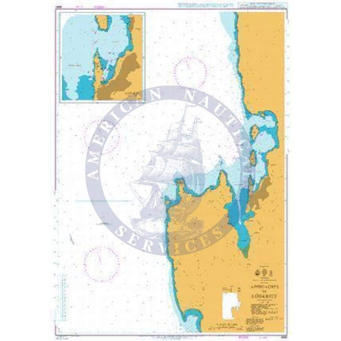 British Admiralty Nautical Chart 3861: Approaches to Luderitz