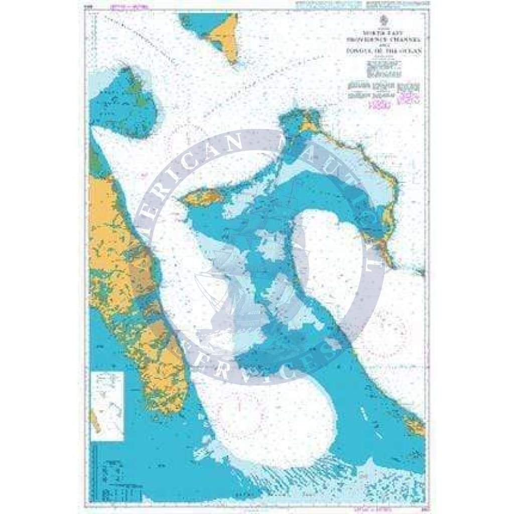 British Admiralty Nautical Chart 3912: Bahamas, North East Providence Channel and Tongue of the Ocean