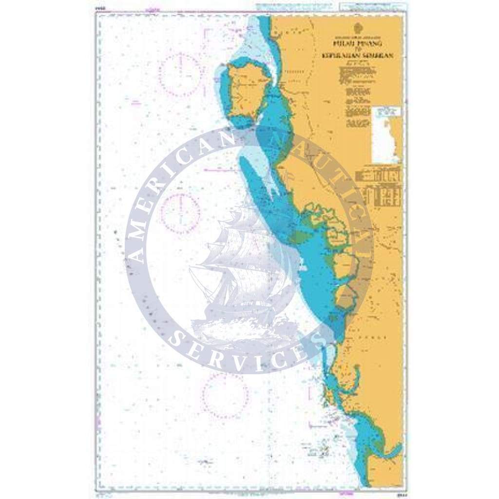 British Admiralty Nautical Chart 3944: Pulau Pinang to Kepulauan Sembilan