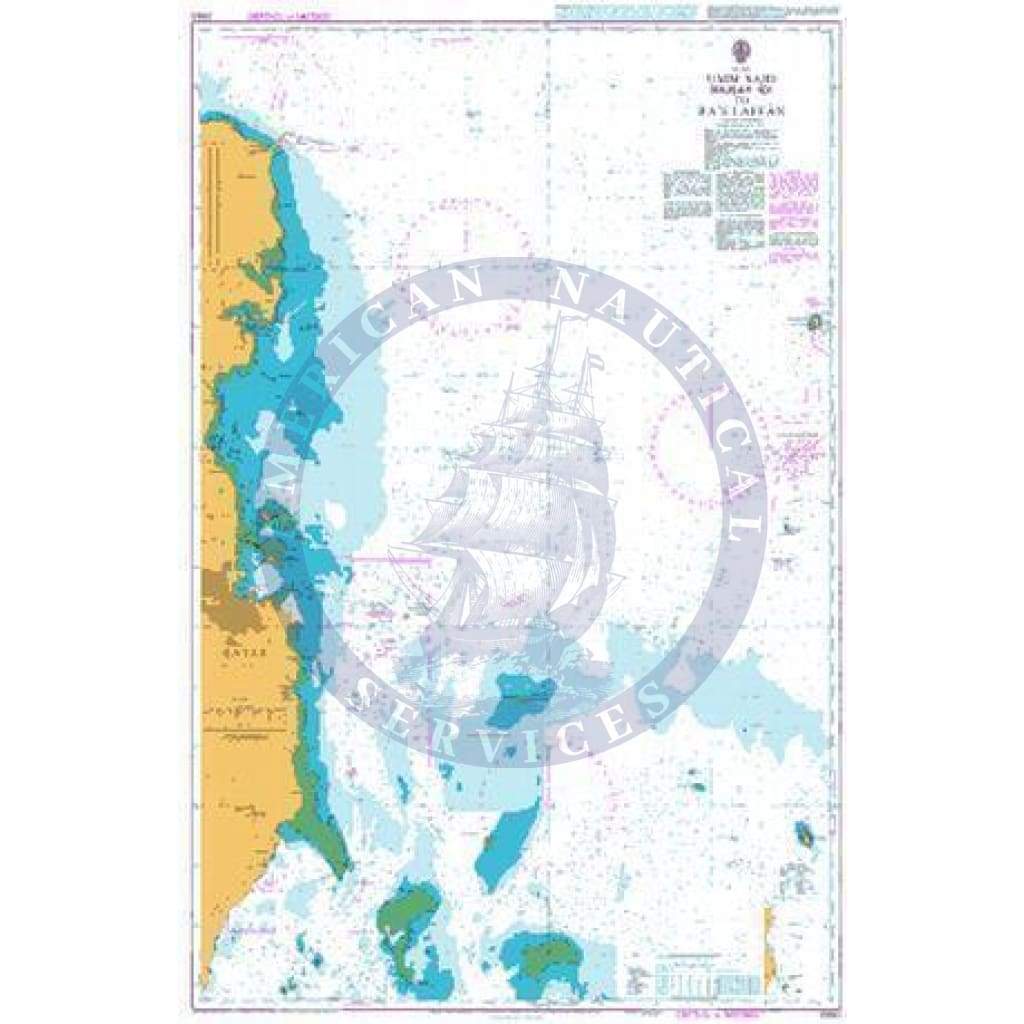 British Admiralty Nautical Chart 3950: Umm Said (Musay `id) to Ra`s Laffan