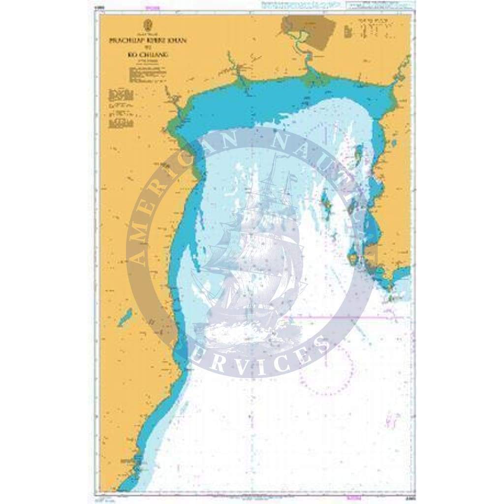 British Admiralty Nautical Chart 3965: Prachuap Khiri Khan to Ko Chuang