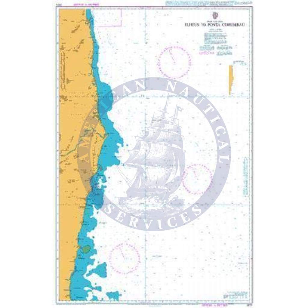 British Admiralty Nautical Chart 3974: Ilheus to Ponta Corumbau