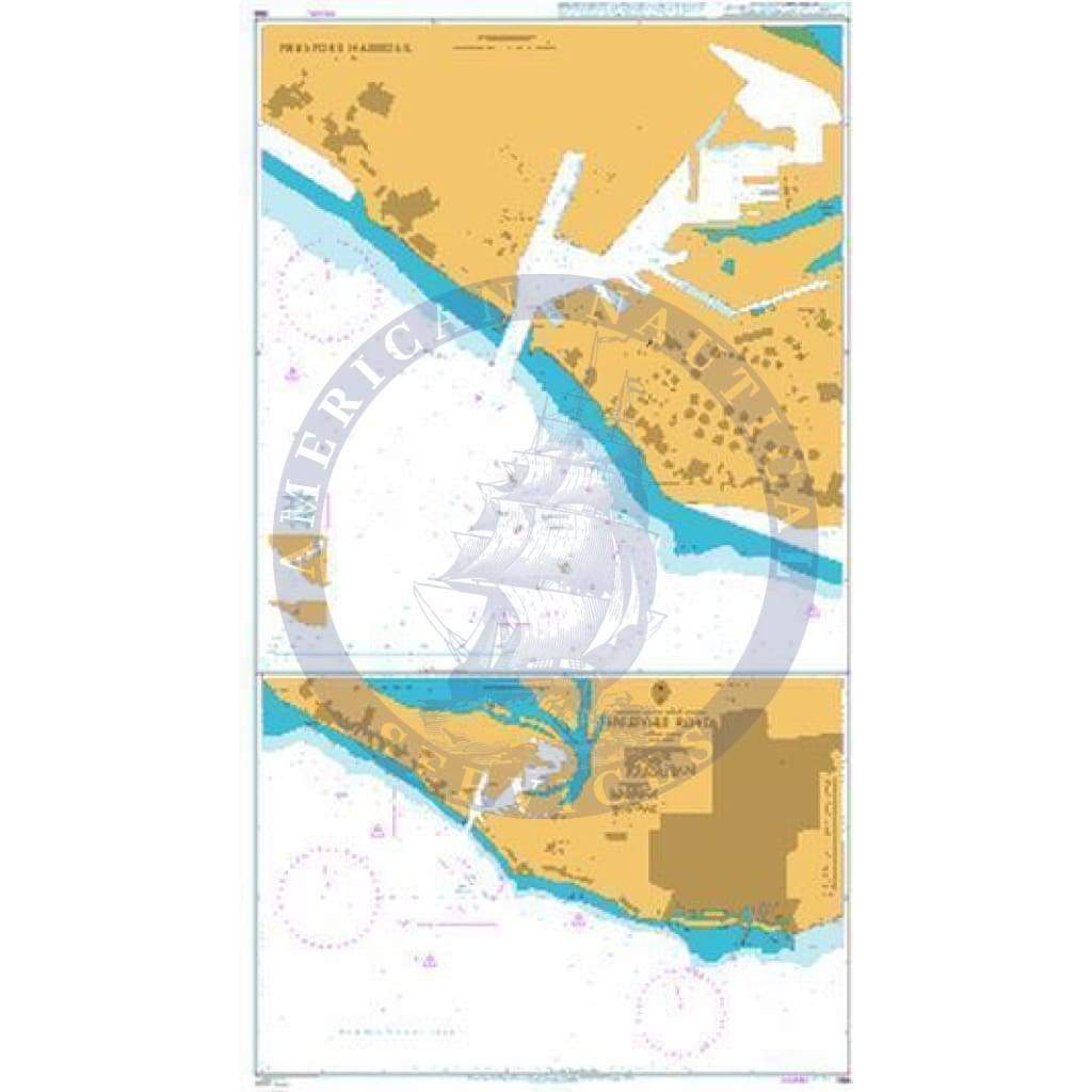 British Admiralty Nautical Chart 398: Bahamas – Grand Bahama Island, Freeport Roads. Freeport Harbour