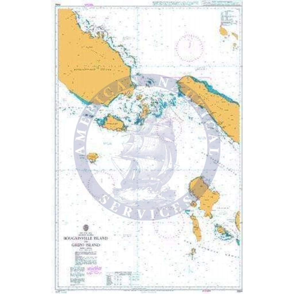 British Admiralty Nautical Chart 3994: Bougainville Island to Ghizo Island