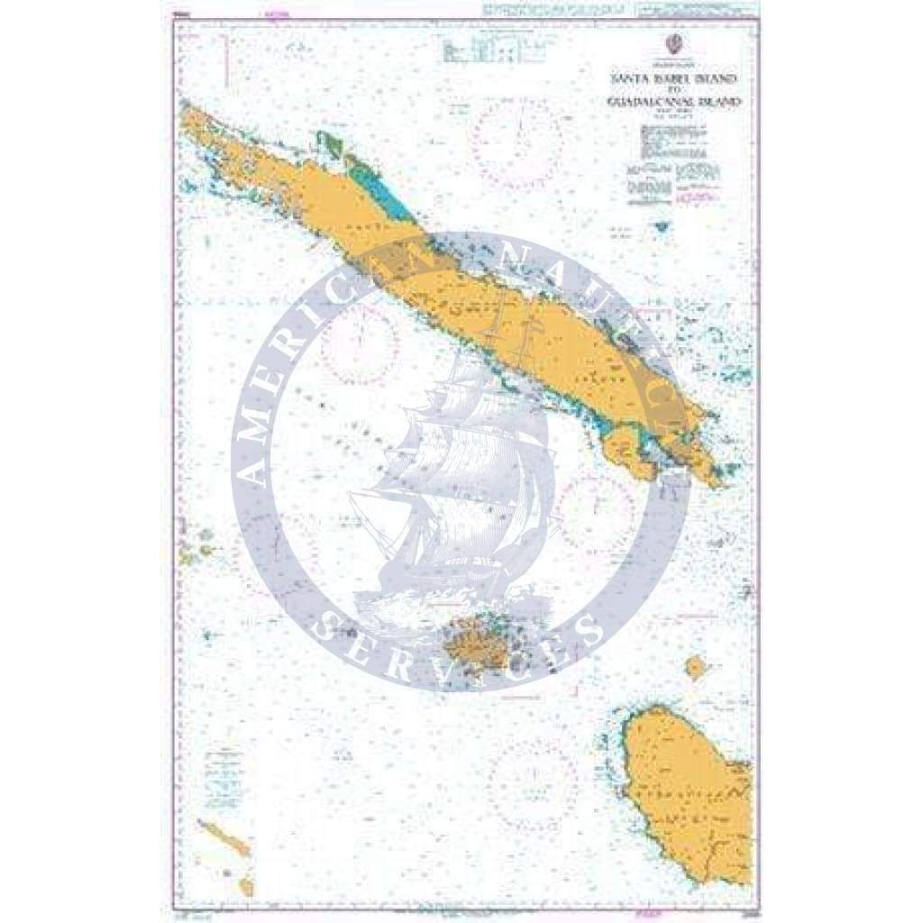 British Admiralty Nautical Chart 3996: Santa Isabel Island to Guadalcanal Island