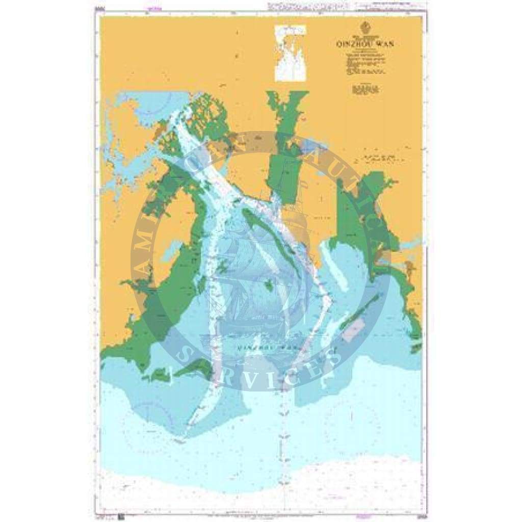 British Admiralty Nautical Chart 3999: China – South Coast, Gulf of Tonkin. Qinzhou Wan