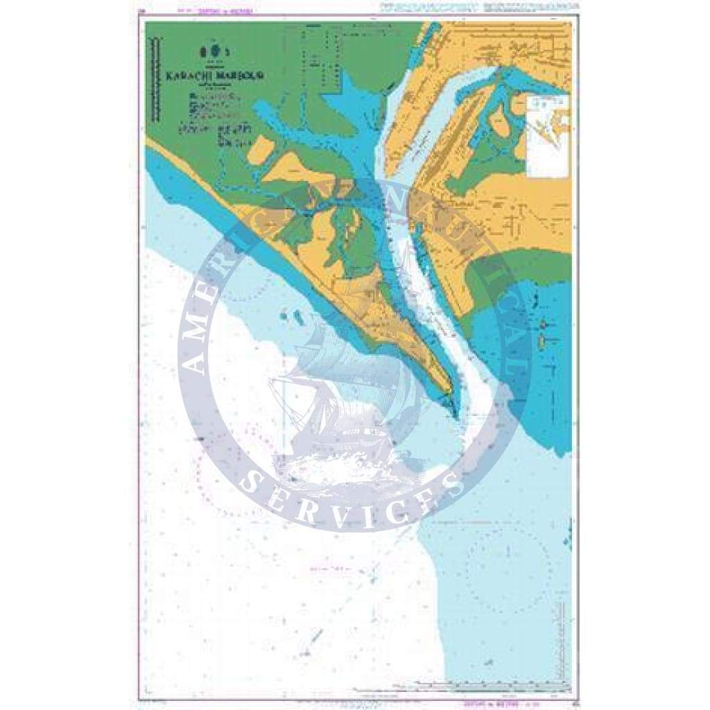 British Admiralty Nautical Chart 40: Karachi Harbour