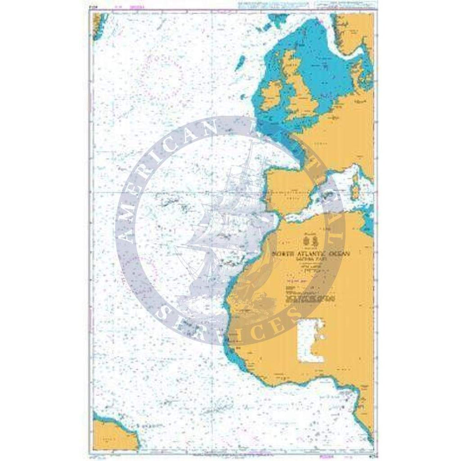 British Admiralty Nautical Chart 4014 North Atlantic Ocean Eastern Pa
