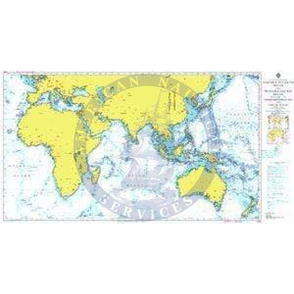 British Admiralty Nautical Chart 4016: A Planning Chart for the Eastern Atlantic Ocean to Western Pacific Ocean including the Mediterranean Sea and Indian Ocean