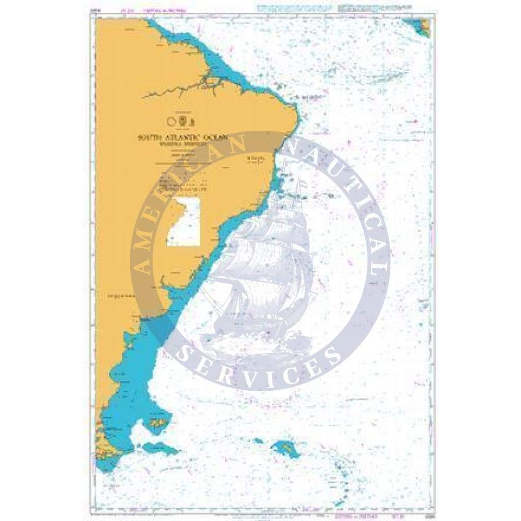 British Admiralty Nautical Chart  4020: South Atlantic Ocean Western Part