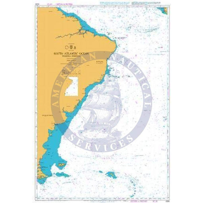 British Admiralty Nautical Chart  4020: South Atlantic Ocean Western Part