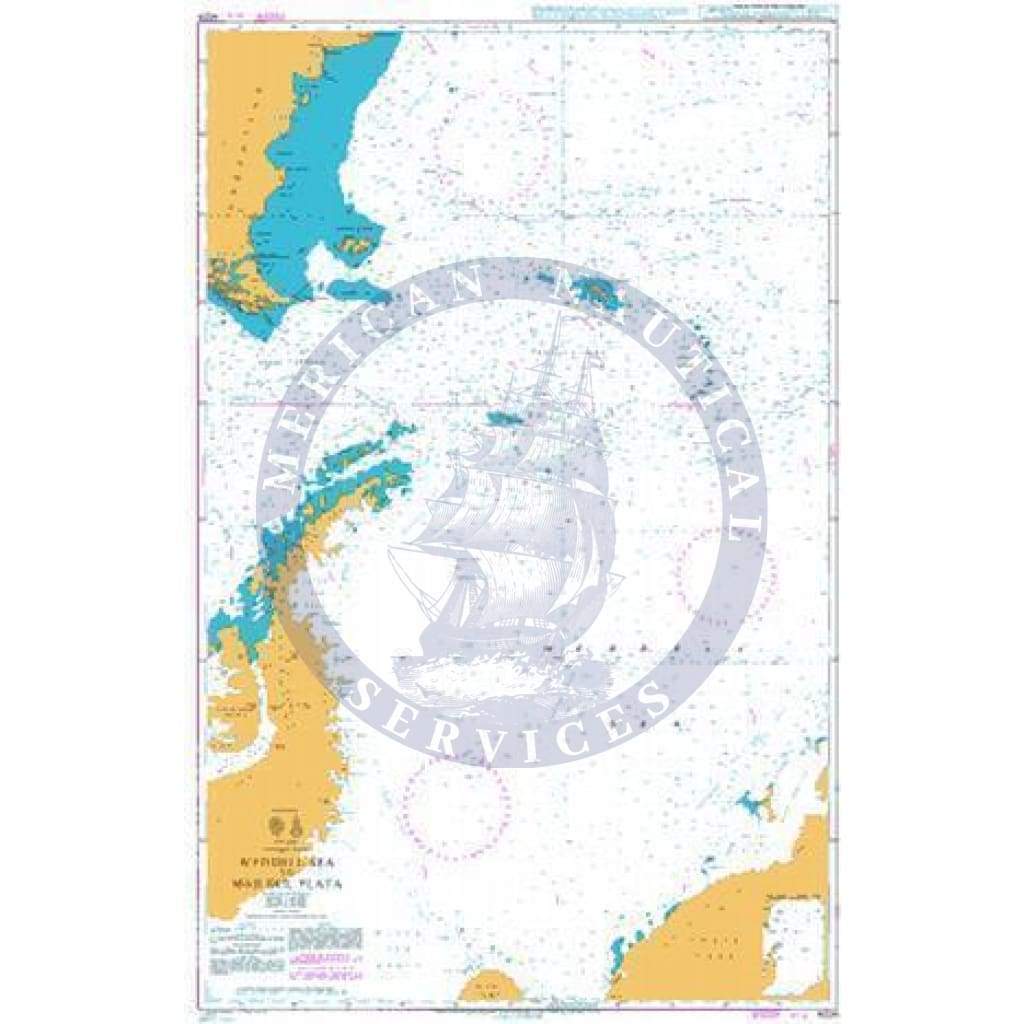 British Admiralty Nautical Chart 4024 Weddell Sea to Mar del Plata
