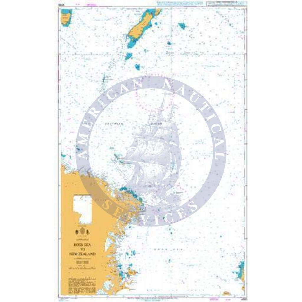 British Admiralty Nautical Chart 4065: Southern Ocean, Ross Sea to New Zealand