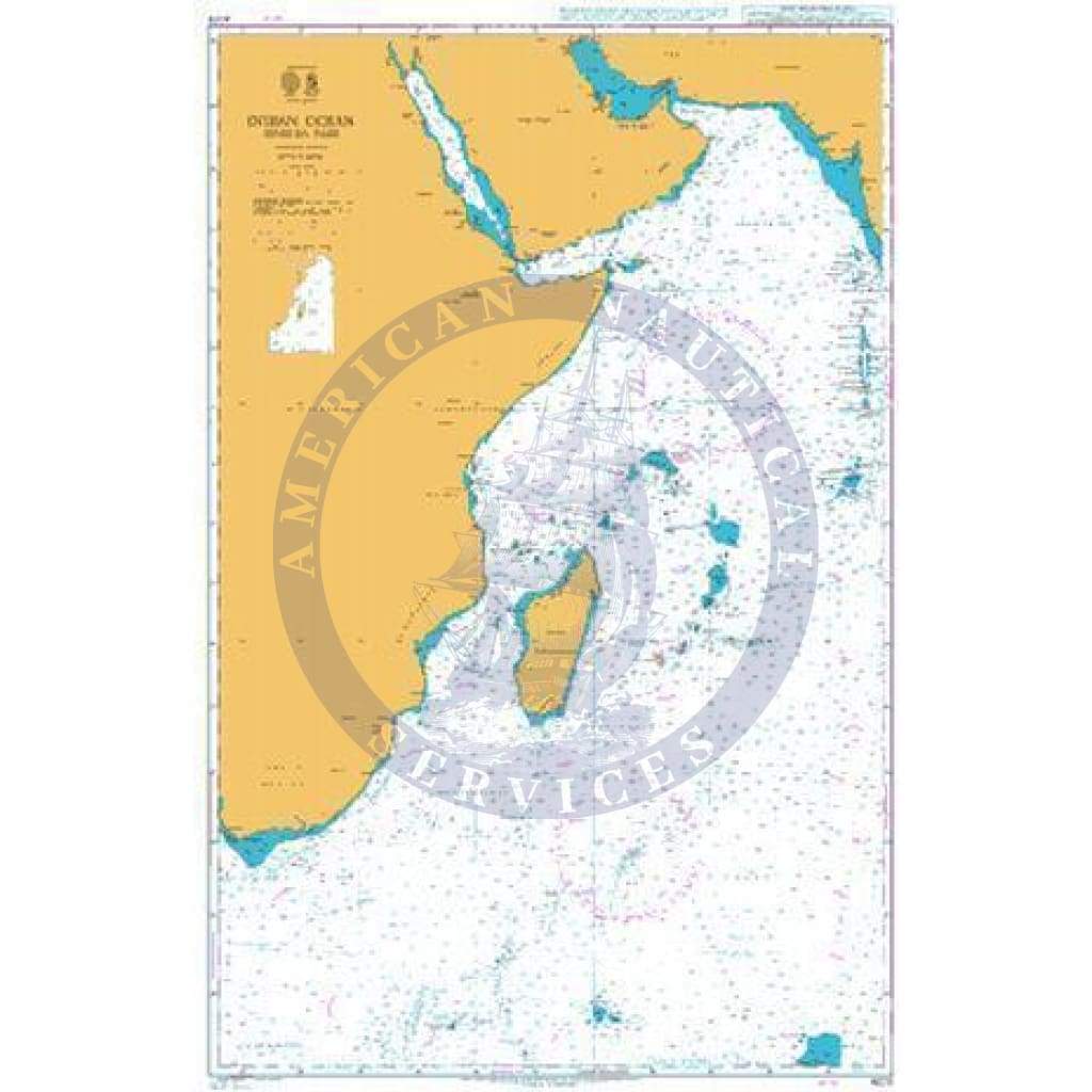 British Admiralty Nautical Chart 4072: Indian Ocean Western Part