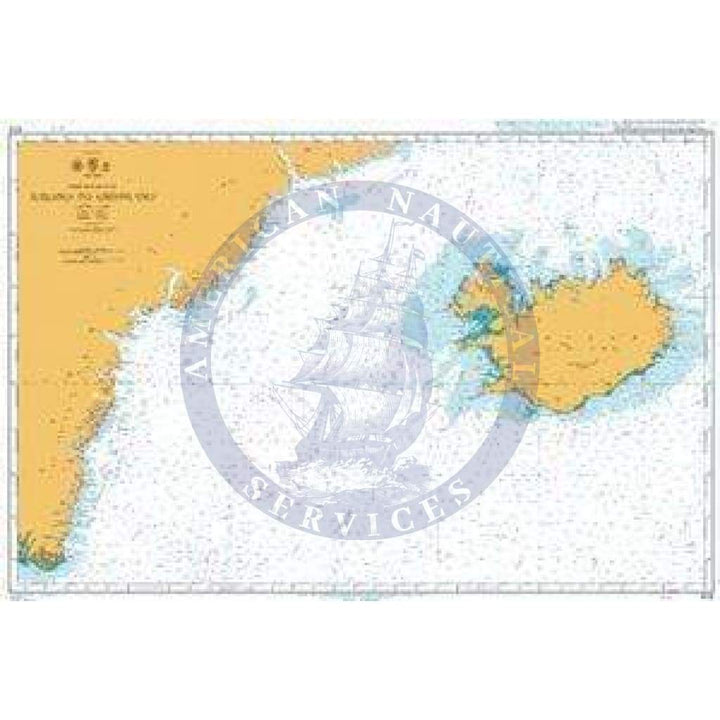 British Admiralty Nautical Chart 4112 North Atlantic Ocean, Iceland t
