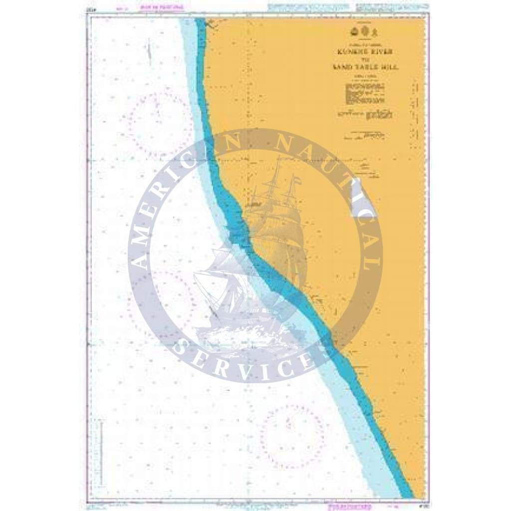 British Admiralty Nautical Chart 4132: Kunene River to Sand Table Hill