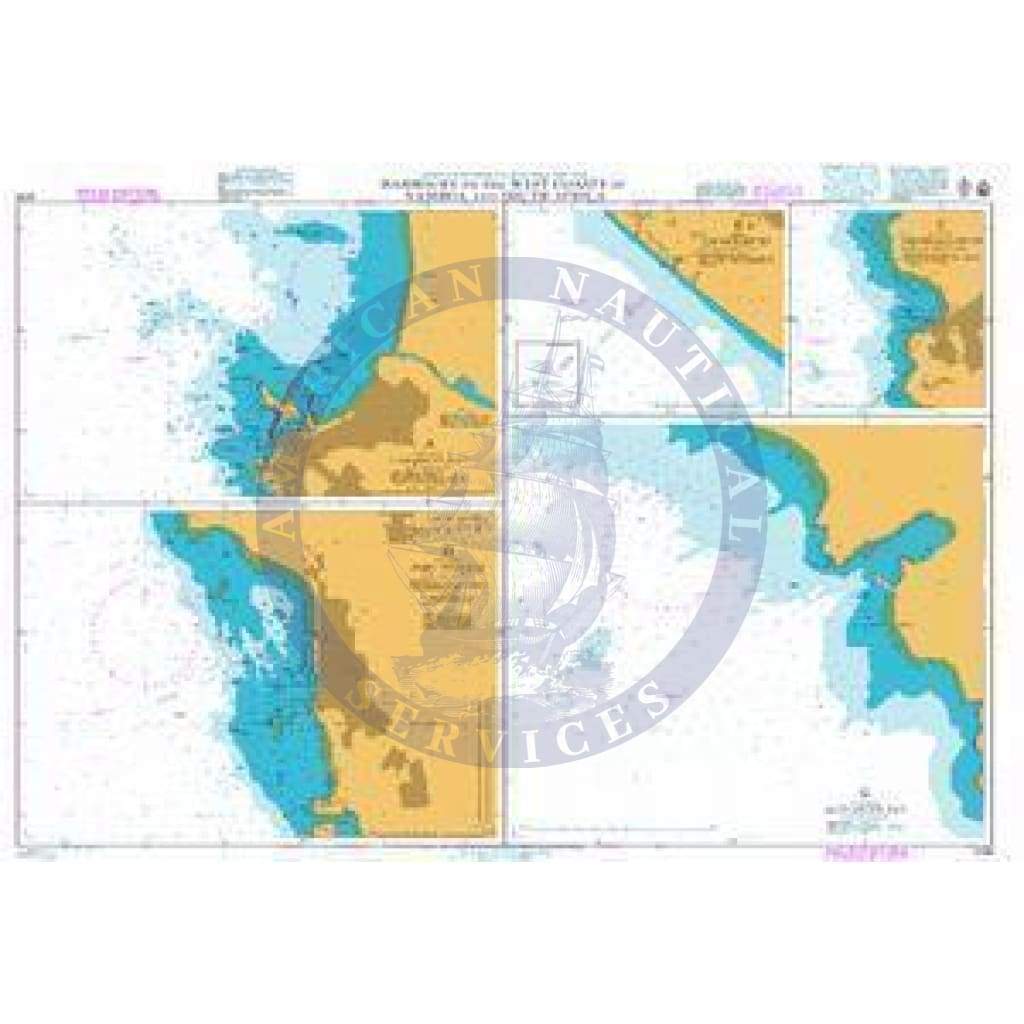 British Admiralty Nautical Chart 4136: Harbours on the West Coasts of Namibia and South Africa
