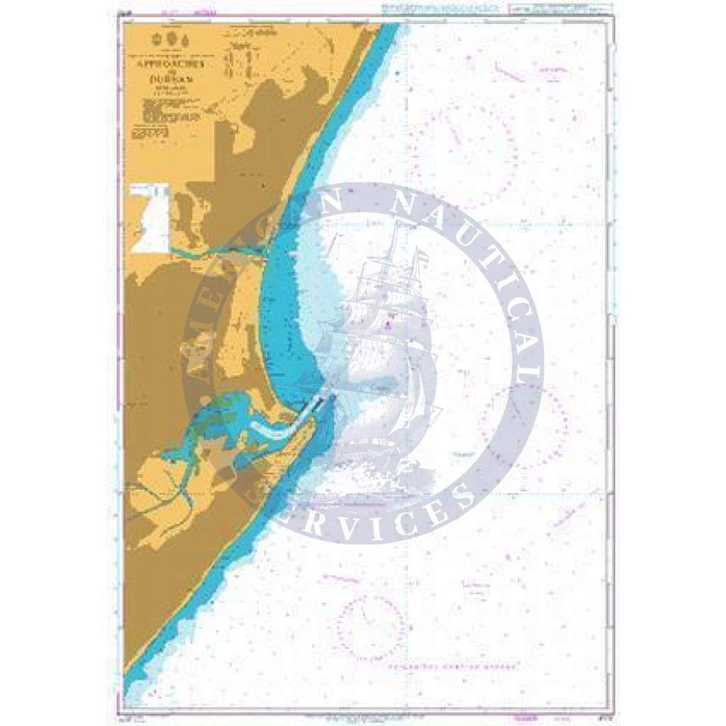 British Admiralty Nautical Chart 4170: Approaches to Durban