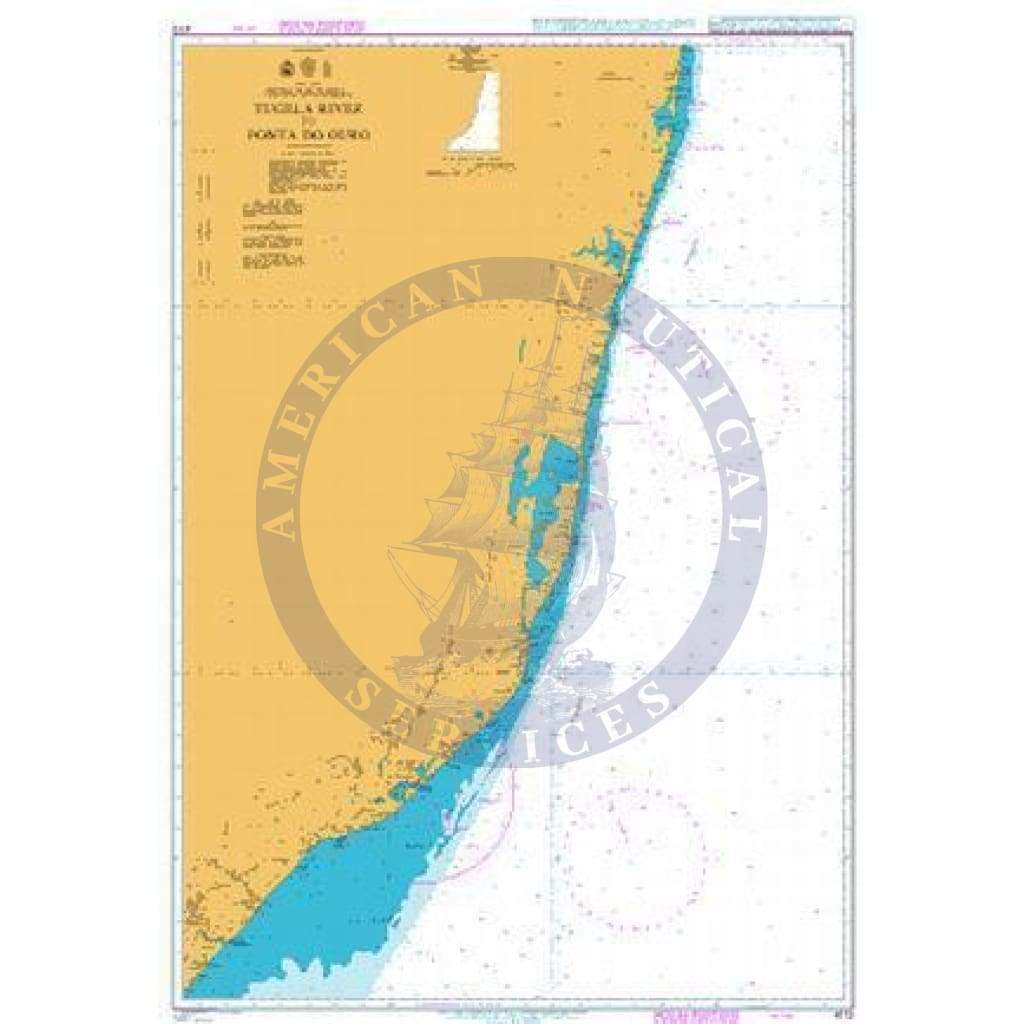 British Admiralty Nautical Chart 4172: Tugela River to Ponta do Ouro