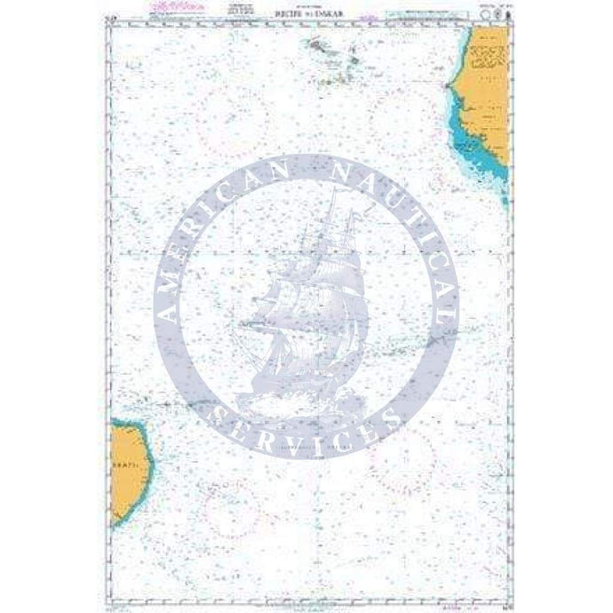 British Admiralty Nautical Chart 4215: Recife to Dakar