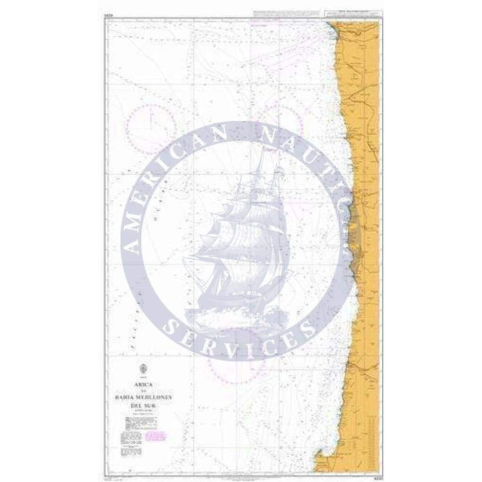 British Admiralty Nautical Chart 4220: Arica to Bahia Mejillones del Sur