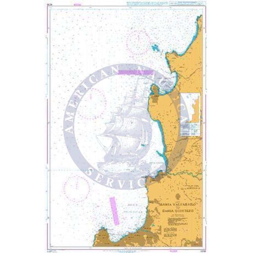 British Admiralty Nautical Chart 4238: BAHIA VALPARAISO TO BAHIA QUINTERO
