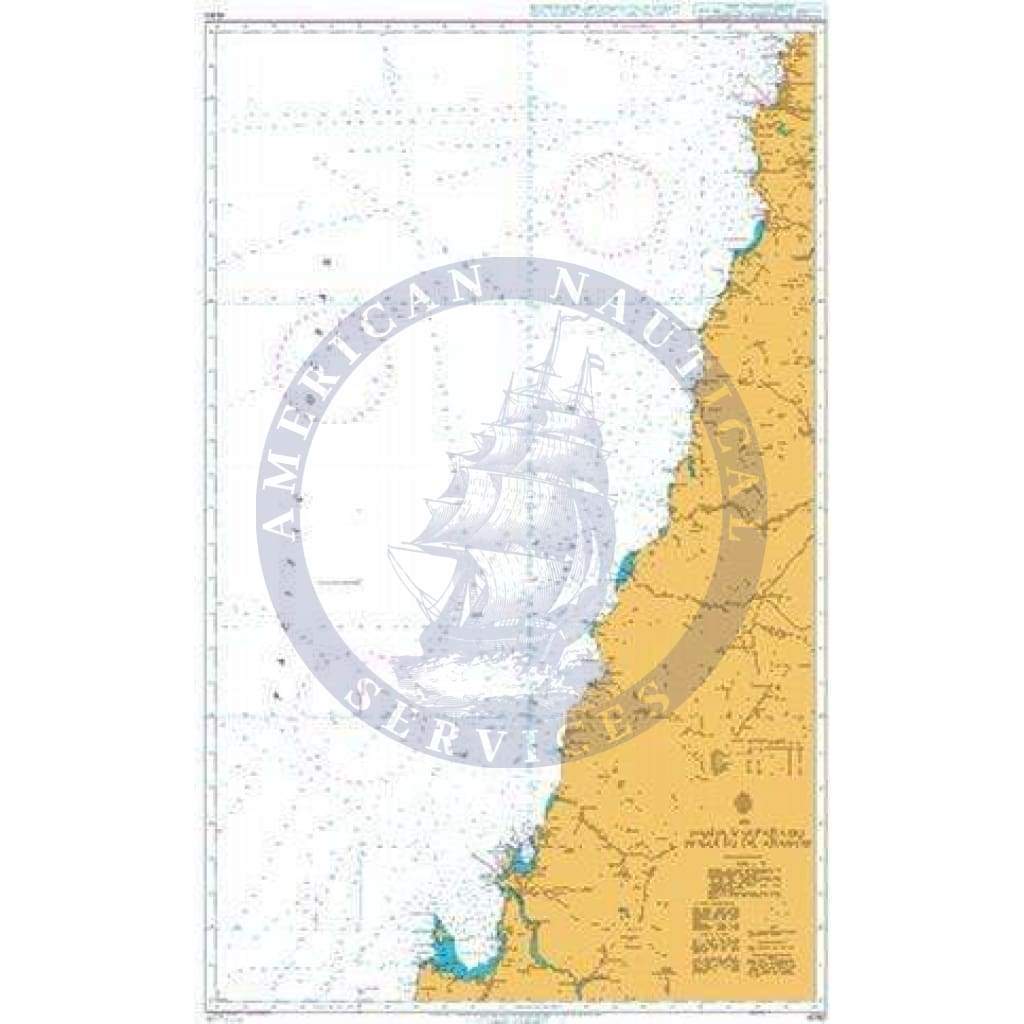 British Admiralty Nautical Chart 4240: Bahia Valparaiso to Golfo de Arauco