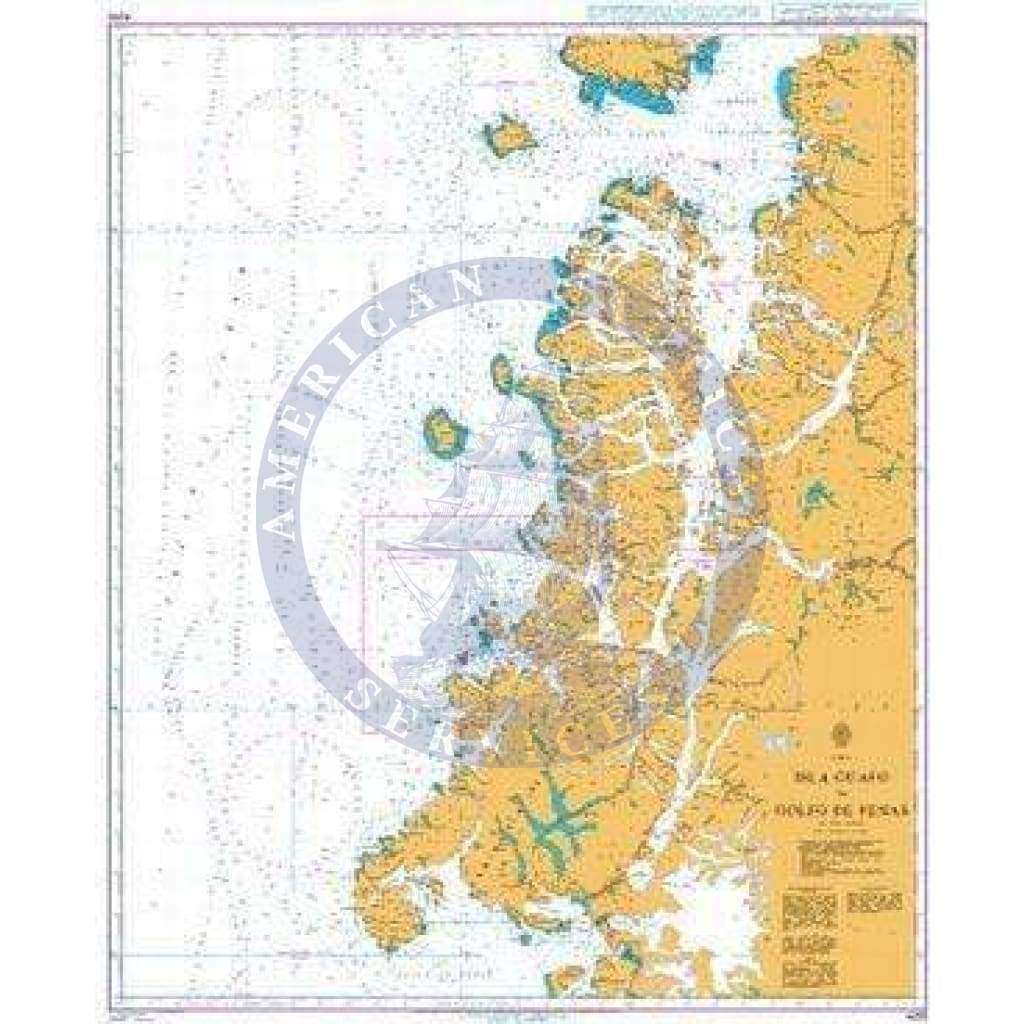British Admiralty Nautical Chart  4255: Isla Guafo to Golfo de Penas