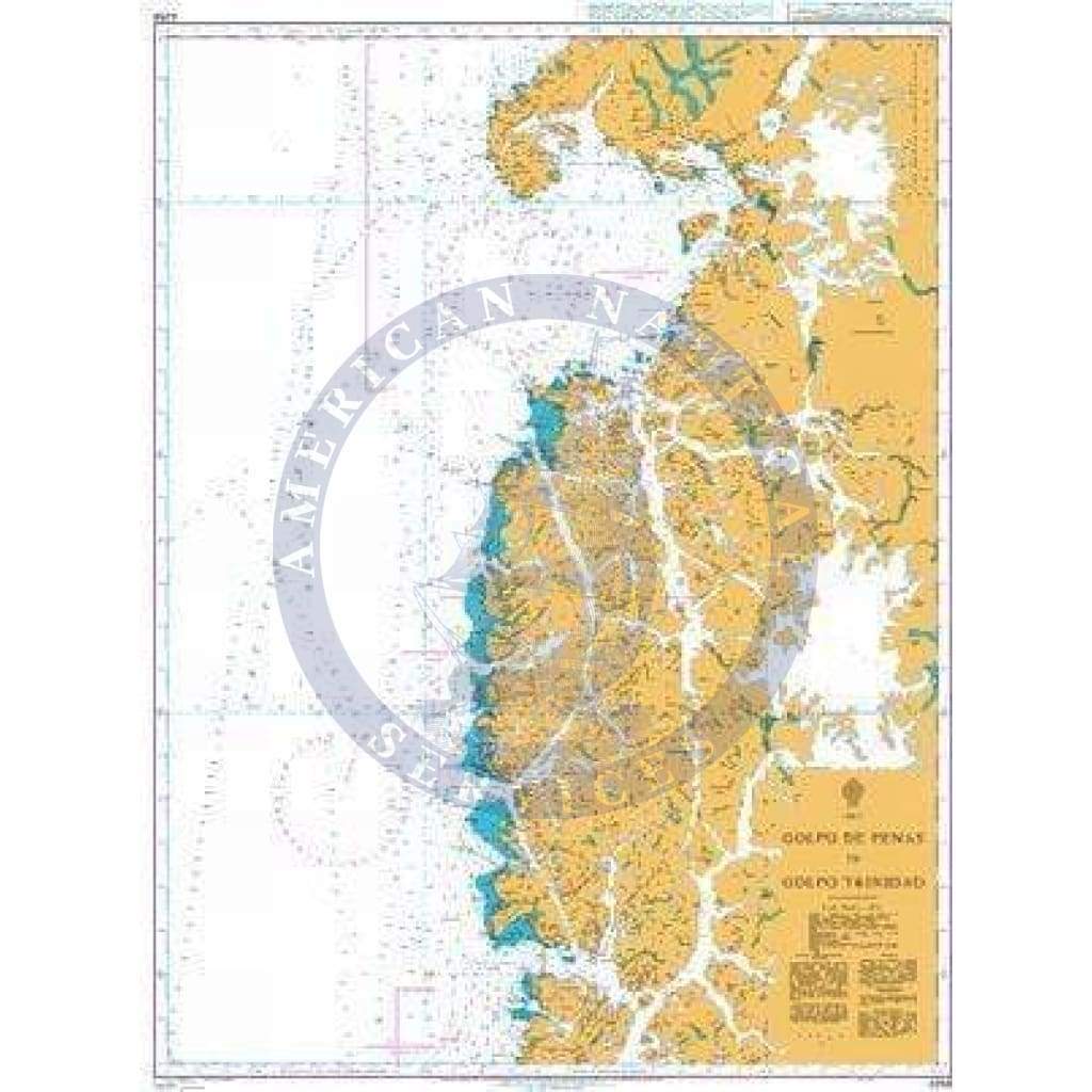 British Admiralty Nautical Chart  4258: Golfo de Penas to Golfo Trinidad