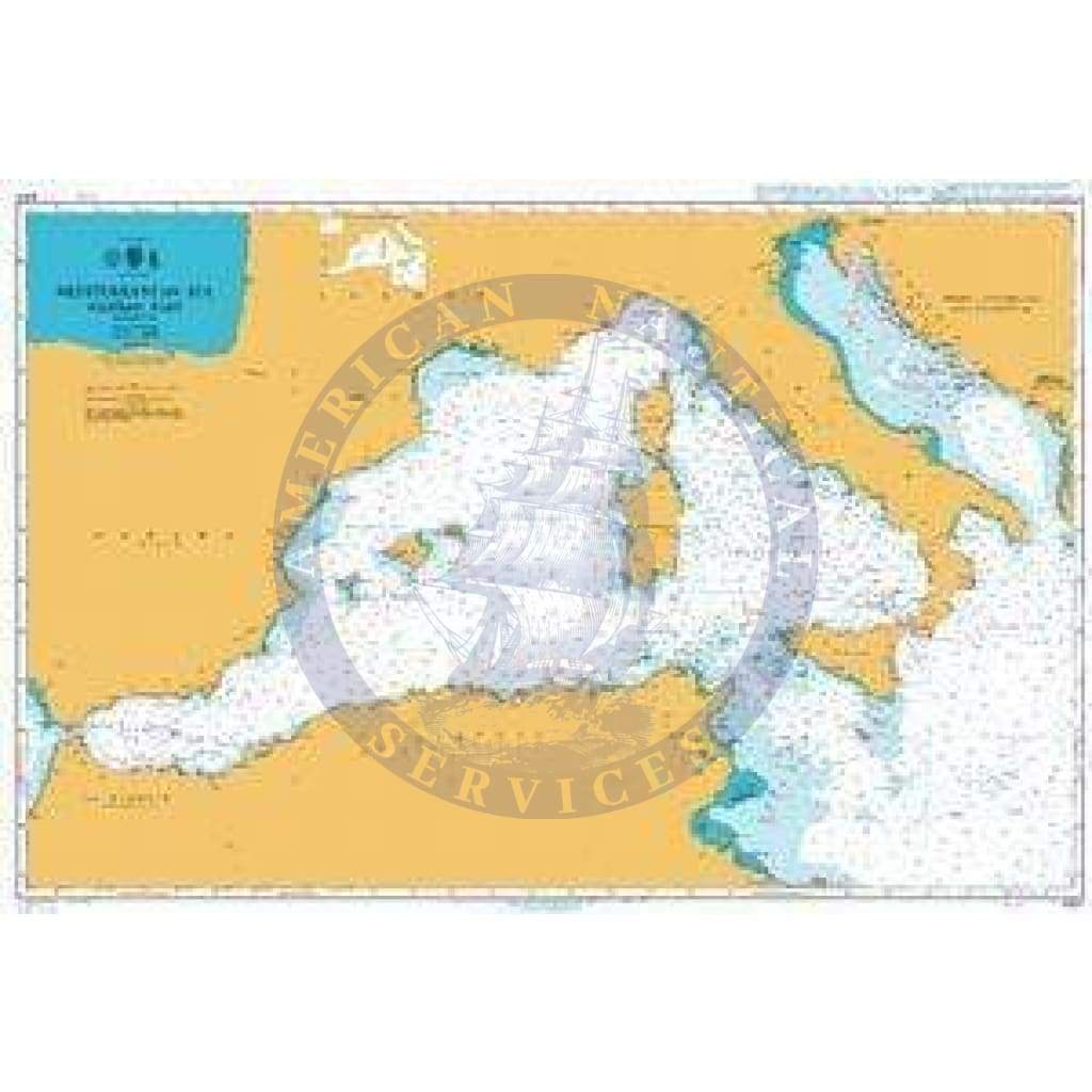 British Admiralty Nautical Chart 4301: Mediterranean Sea Western Part