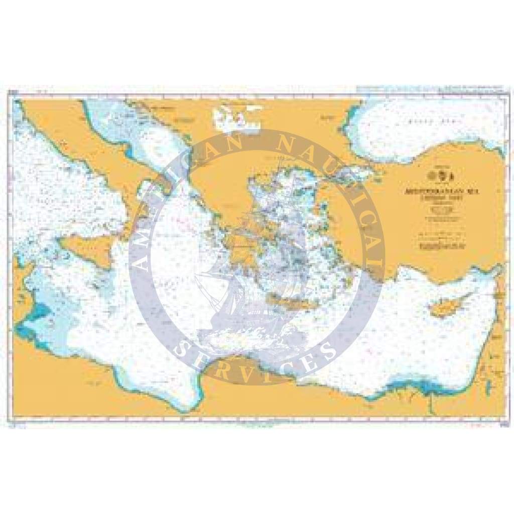 British Admiralty Nautical Chart 4302: Mediterranean Sea Eastern Part