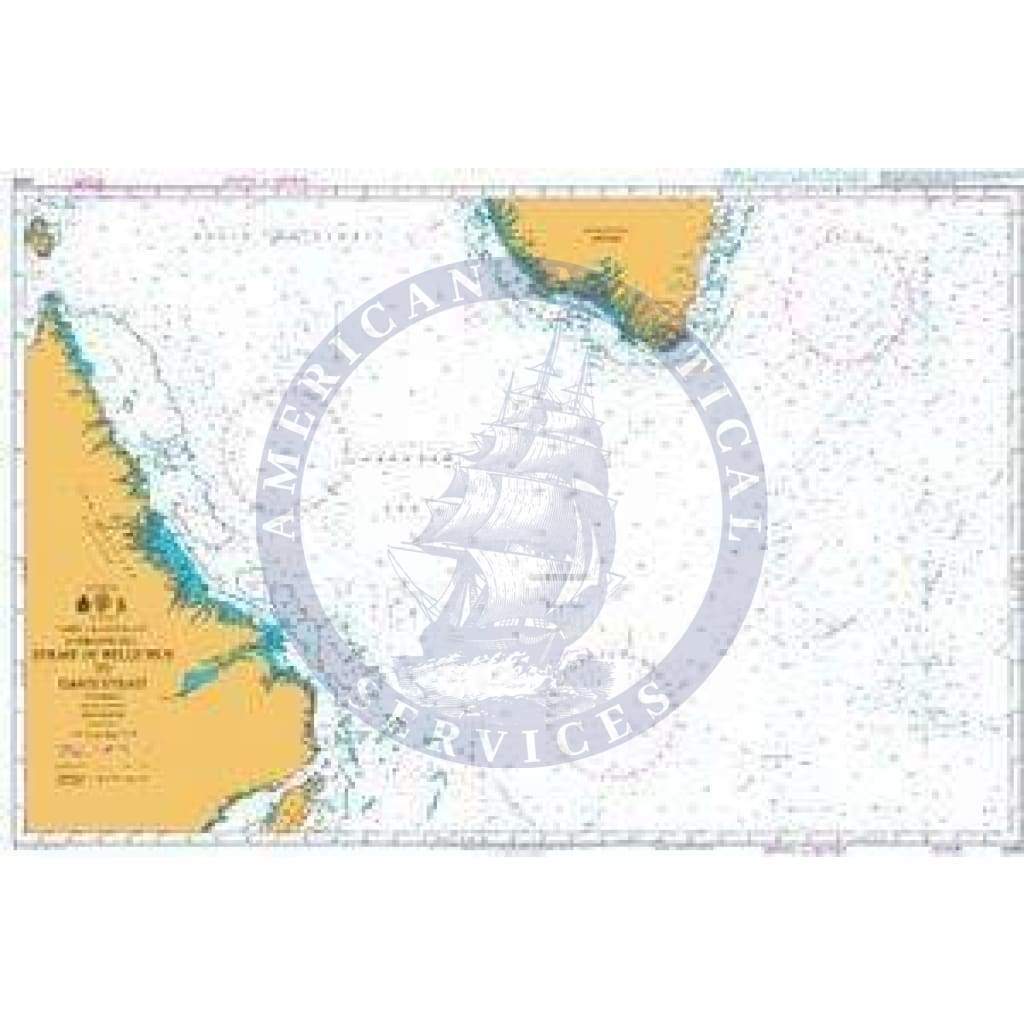 British Admiralty Nautical Chart 4405: North Atlantic Ocean, Labrador Sea, Strait of Belle Isle to Davis Strait