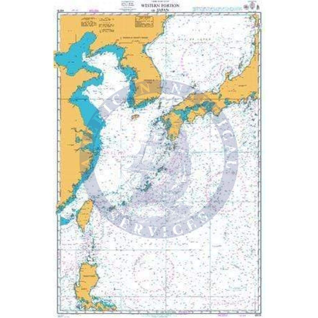 British Admiralty Nautical Chart 4509: Western Portion of Japan