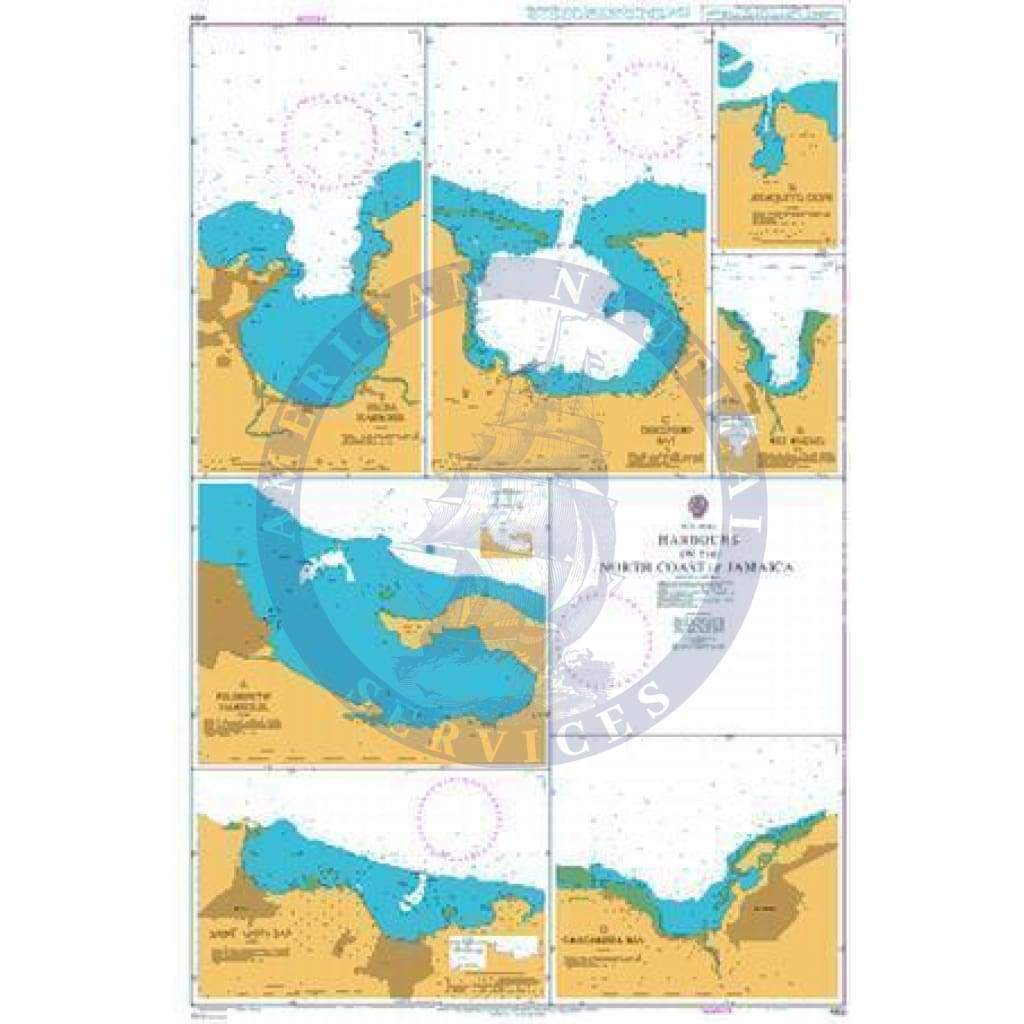 British Admiralty Nautical Chart 459: Harbours on the North Coast of Jamaica