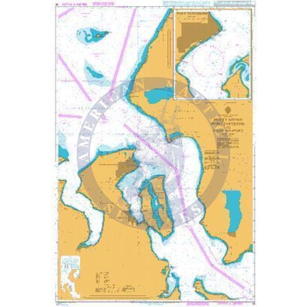 British Admiralty Nautical Chart 46: Puget Sound Point Partridge to Point No Point