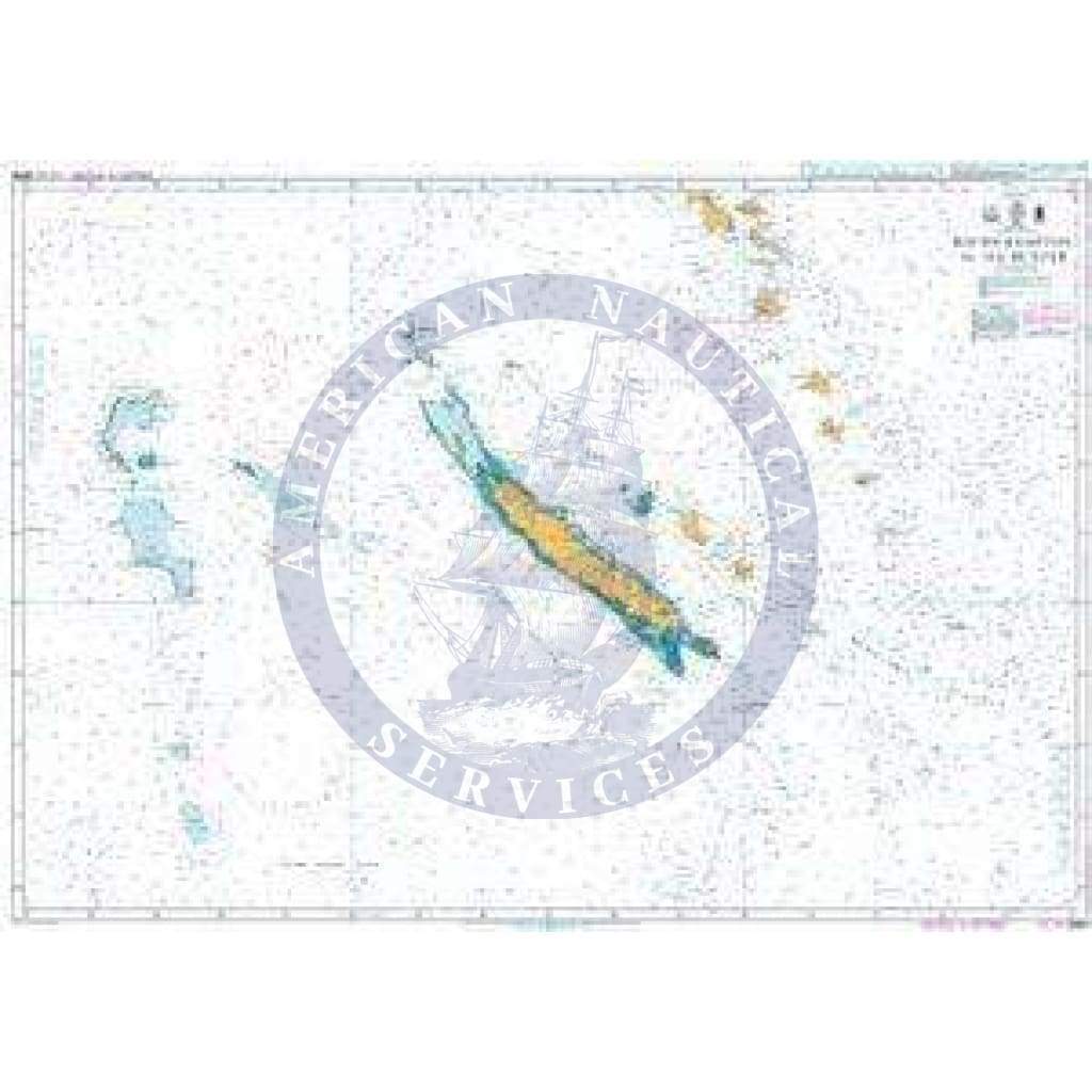 British Admiralty Nautical Chart  4636: Recifs Bampton to Ile Hunter
