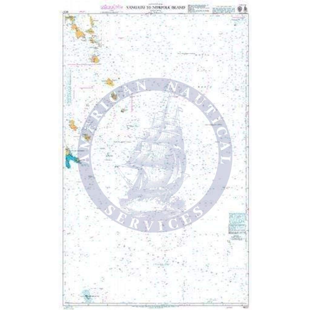 British Admiralty Nautical Chart 4637: Vanuatu to Norfolk Island