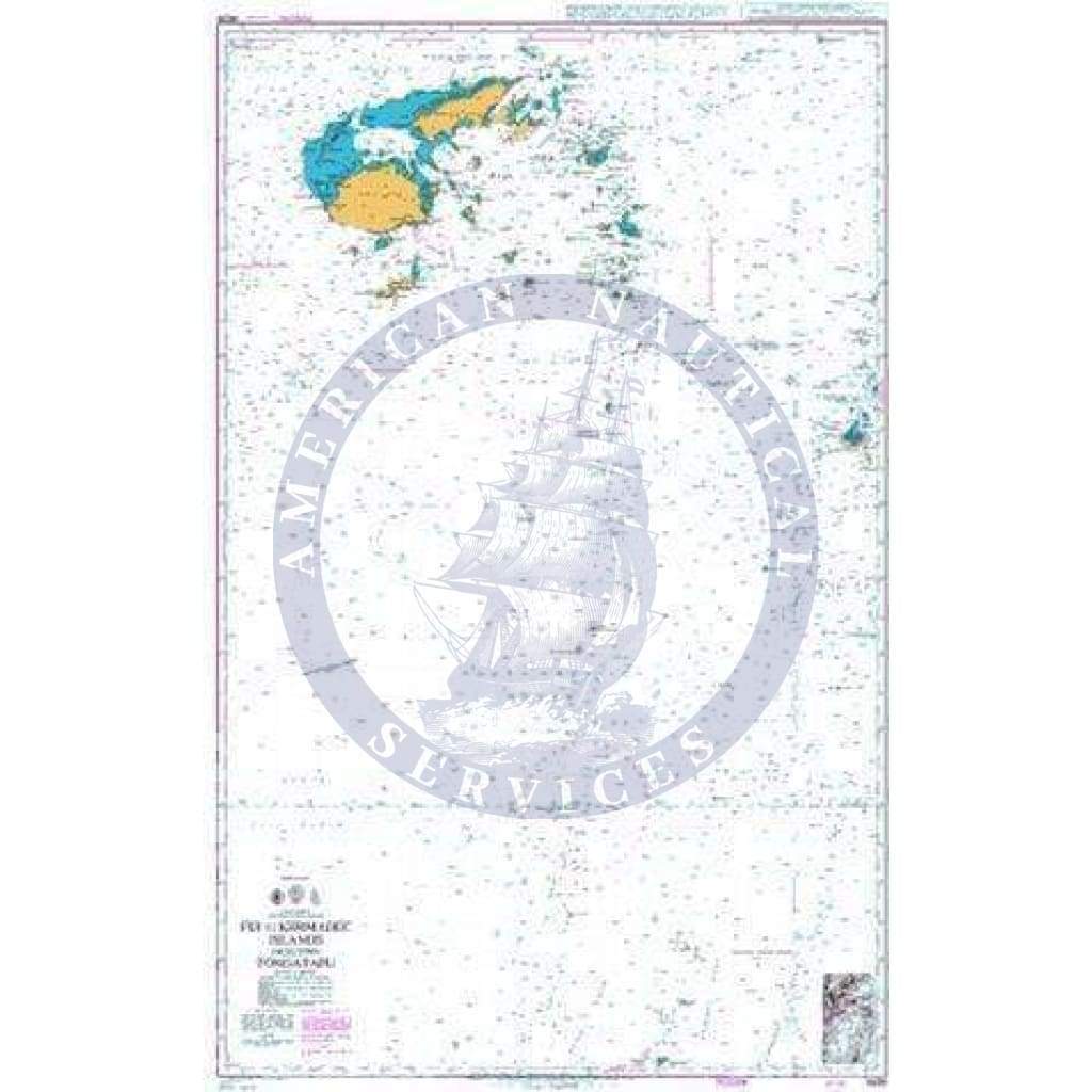 British Admiralty Nautical Chart 4638: Fiji to Kermadec Islands including Tongatapu