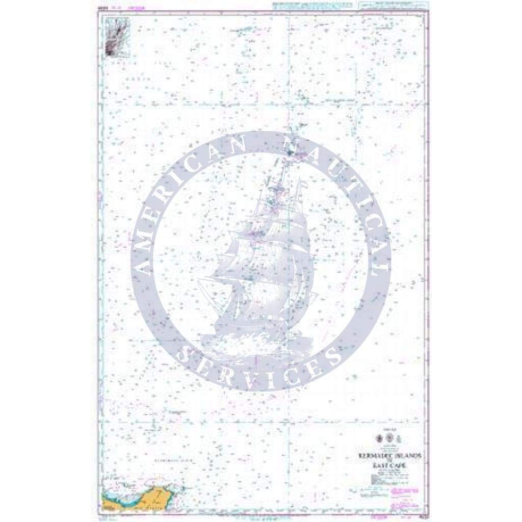 British Admiralty Nautical Chart 4639: Kermadec Islands to East Cape