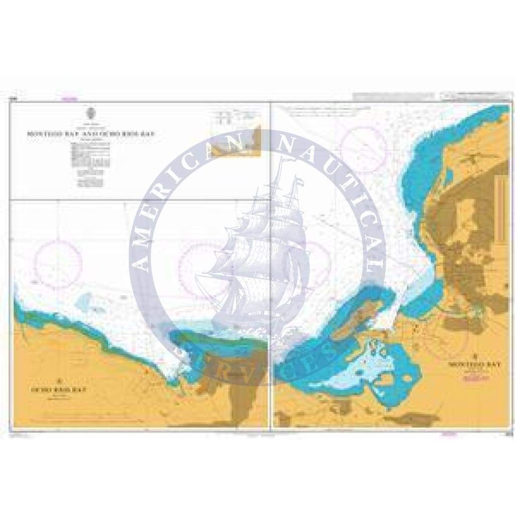 British Admiralty Nautical Chart 464: Montego Bay and Ocho Rios Bay