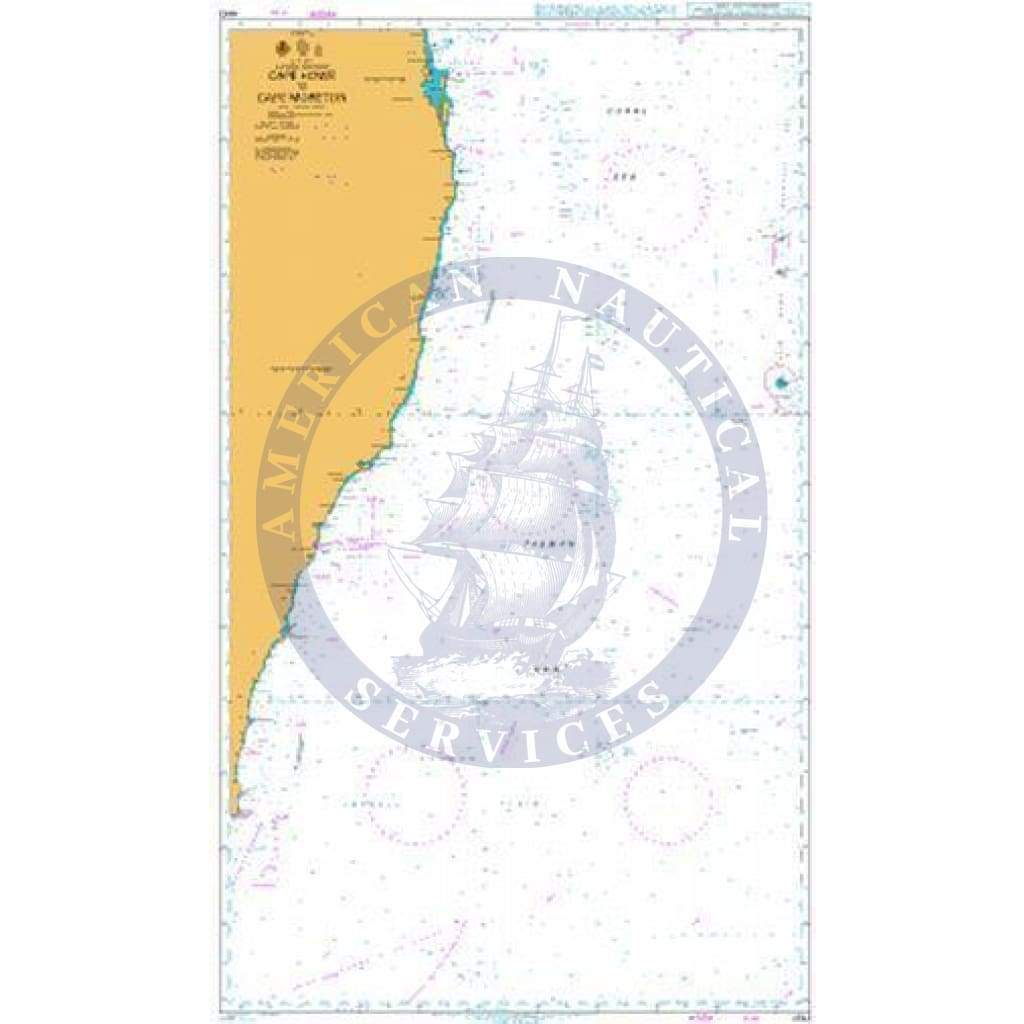 British Admiralty Nautical Chart  4643: Cape Howe to Cape Moreton