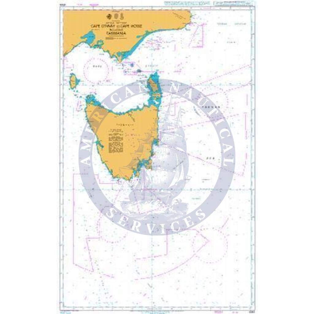 British Admiralty Nautical Chart 4644: Cape Otway to Cape Howe including Tasmania