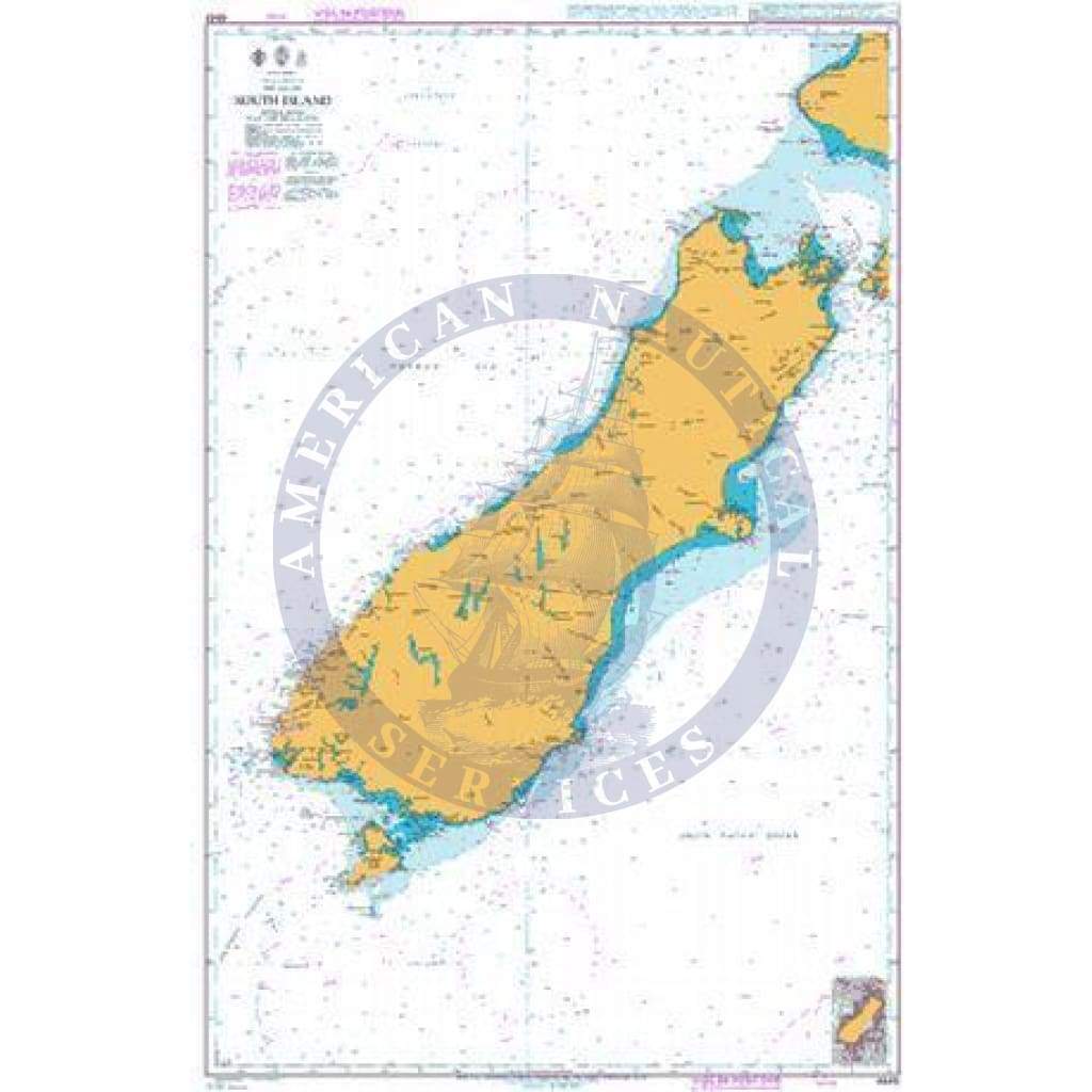 British Admiralty Nautical Chart  4648: South Pacific Ocean, New Zealand, South Island
